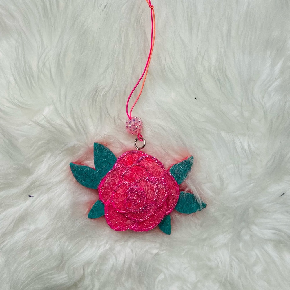 Pink Rose Car Freshie / Small 4x2.5 inches